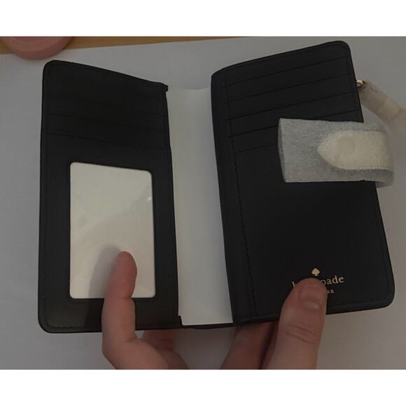 NWT Kate Spade Madison Medium Compact Bifold Wallet Puffy Heart Meringue Multi - Picture 7 of 9